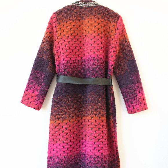 Ounis Color Block Wool Coat - Picture 3 of 8